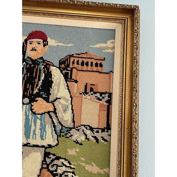 Vintage  Turkish Needle Work With Frame - Picture 4 of 7